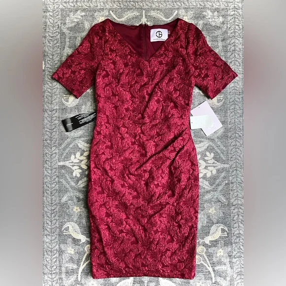 js collections midi dress JS Collections Zoey A-Line Meadow Jacquard Midi Dress